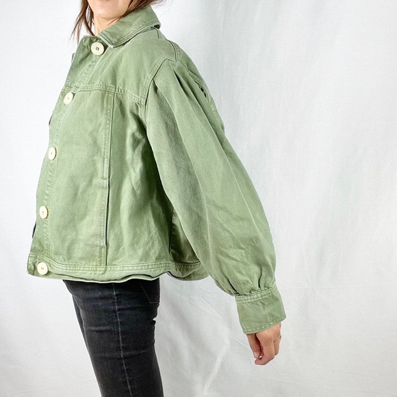 Zara army green denim jacket - Picture 6 of 14